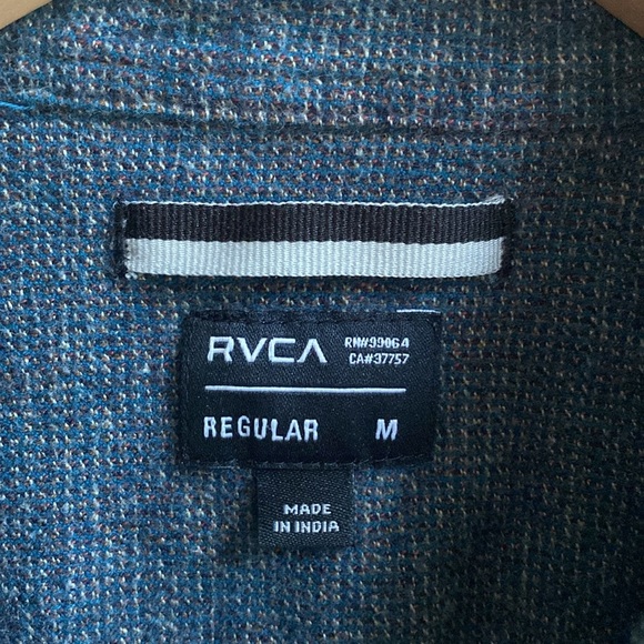 RVCA Mens Flannel Button Shirt - Picture 3 of 7